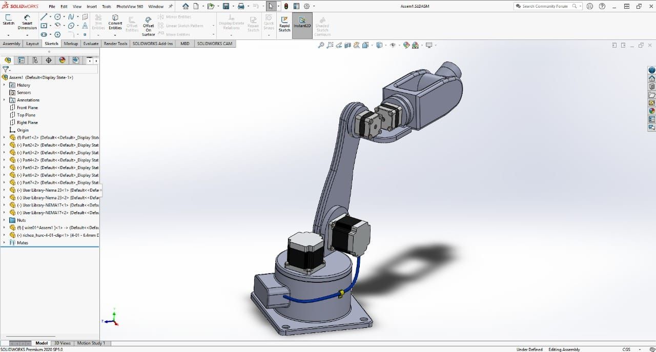 DC Internals: Robot arm design for a production plant