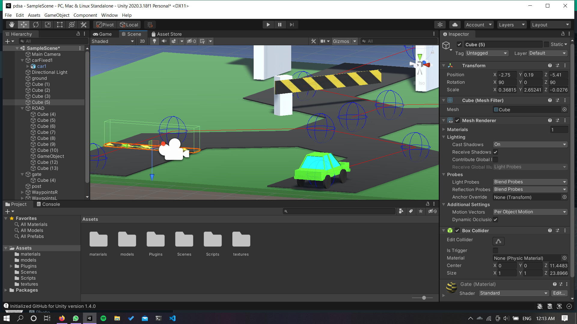 Simulation test with Unity
